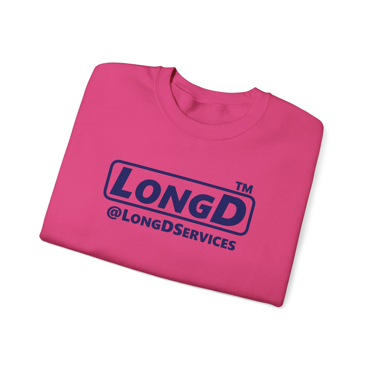 LongD Tag positive basic Navy (002060) logo crewneck sweatshirt
