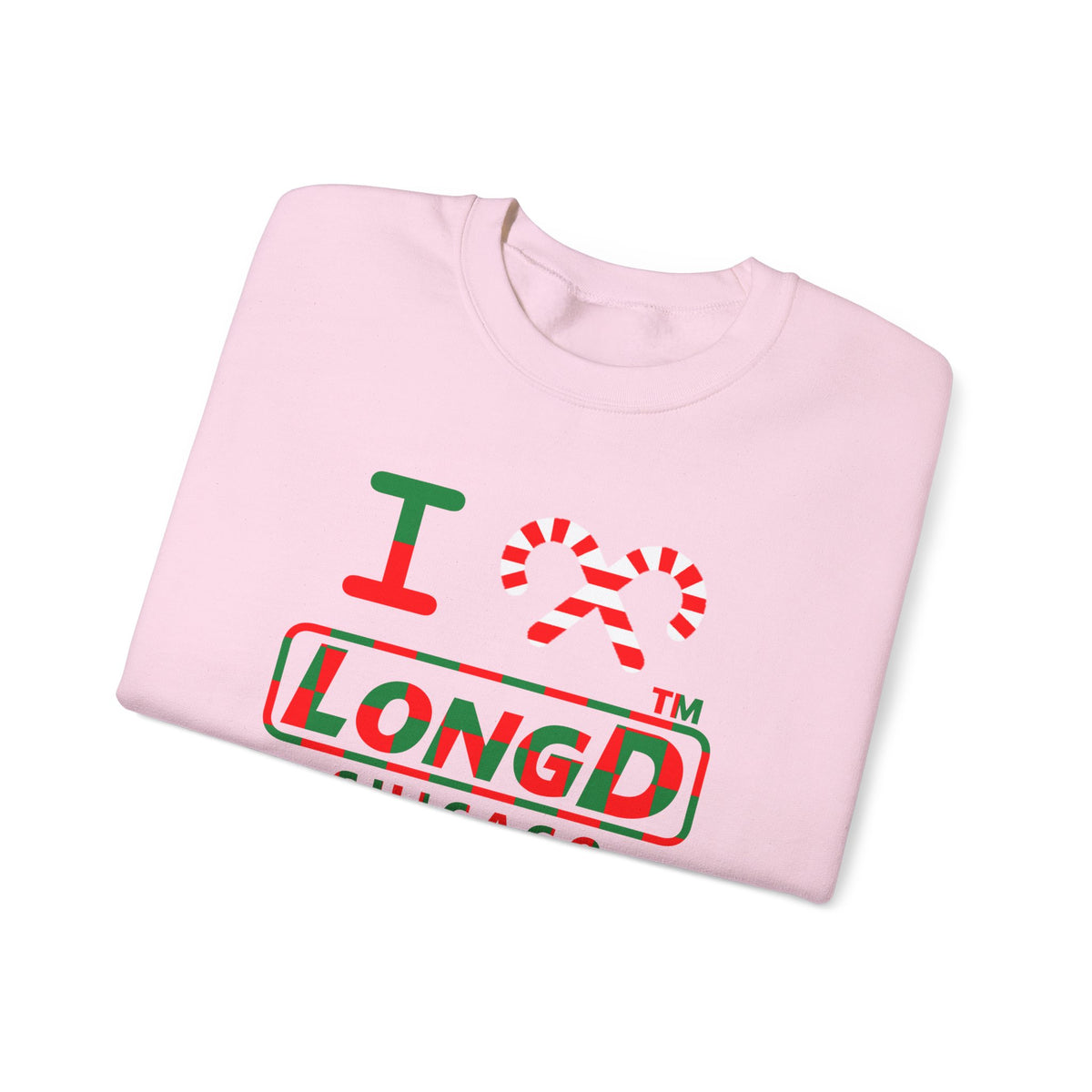 I candy cane LongD Chicago positive checkered logo crewneck sweatshirt