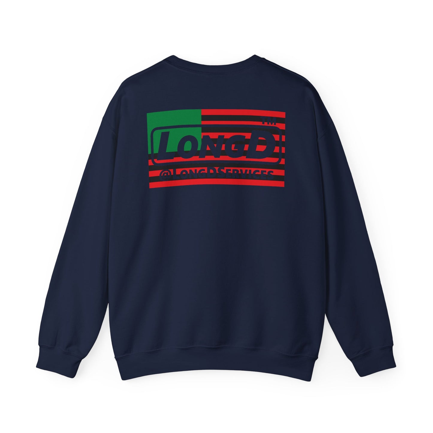 I fist LongD negative flag front-back tag logo crewneck sweatshirt