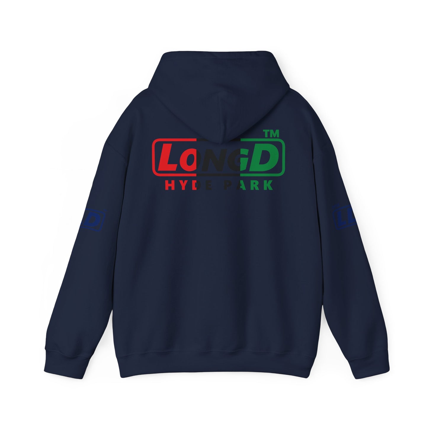 I fist LongD® basic official 4-print single-breasted Hyde Park logo Hoodie (Juneteenth colors)