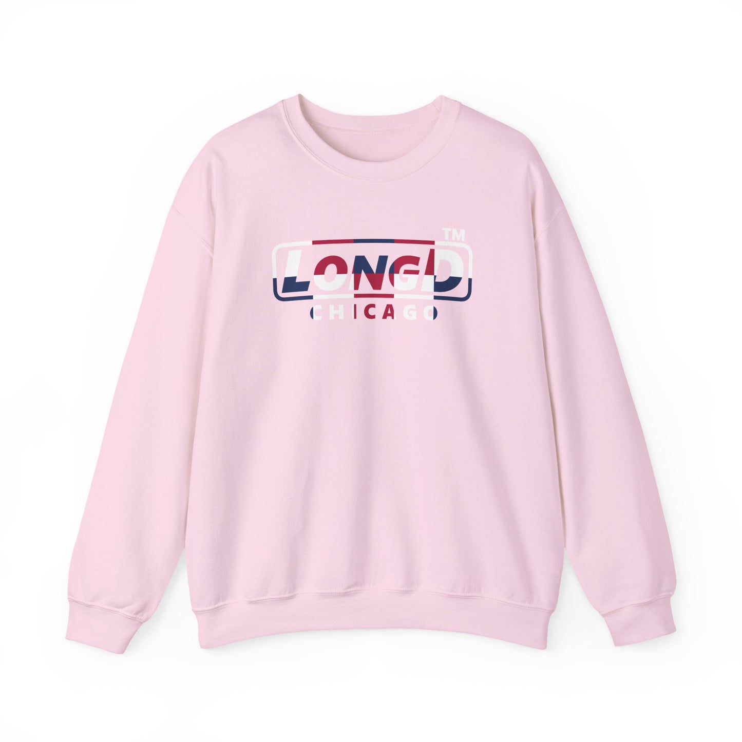 LongD positive 2x5 Chicago logo crewneck sweatshirt (patriotic colors)