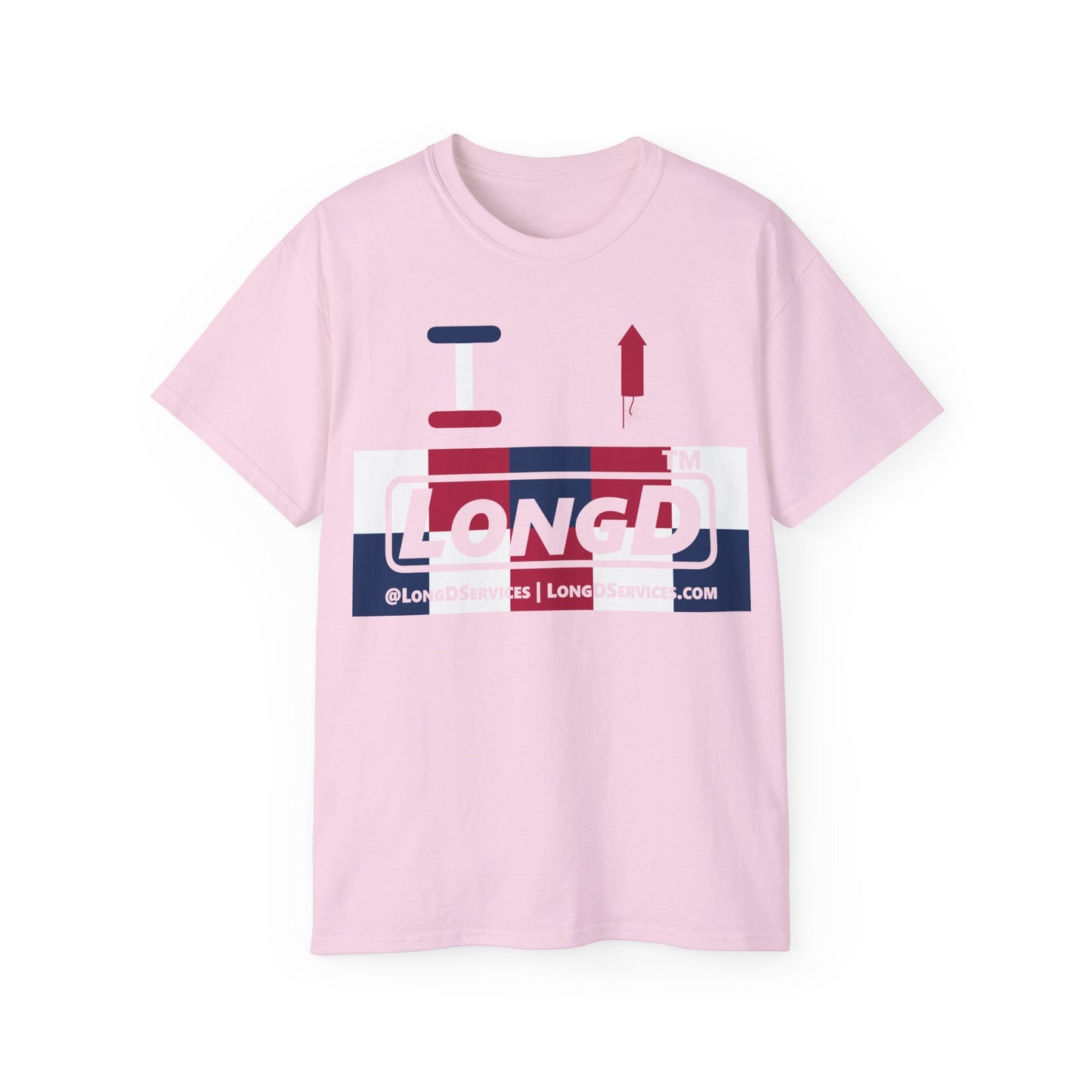 I firecracker LongD negative 2x5 tag logo cotton tee