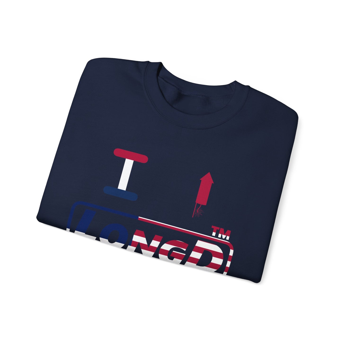 I firecracker LongD positive flag Chicago logo crewneck sweatshirt