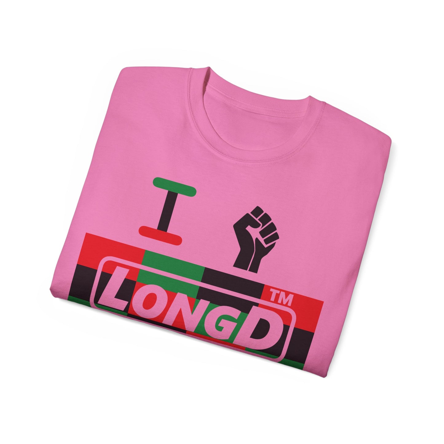 I fist LongD negative 3x4 tag-domain logo cotton tee