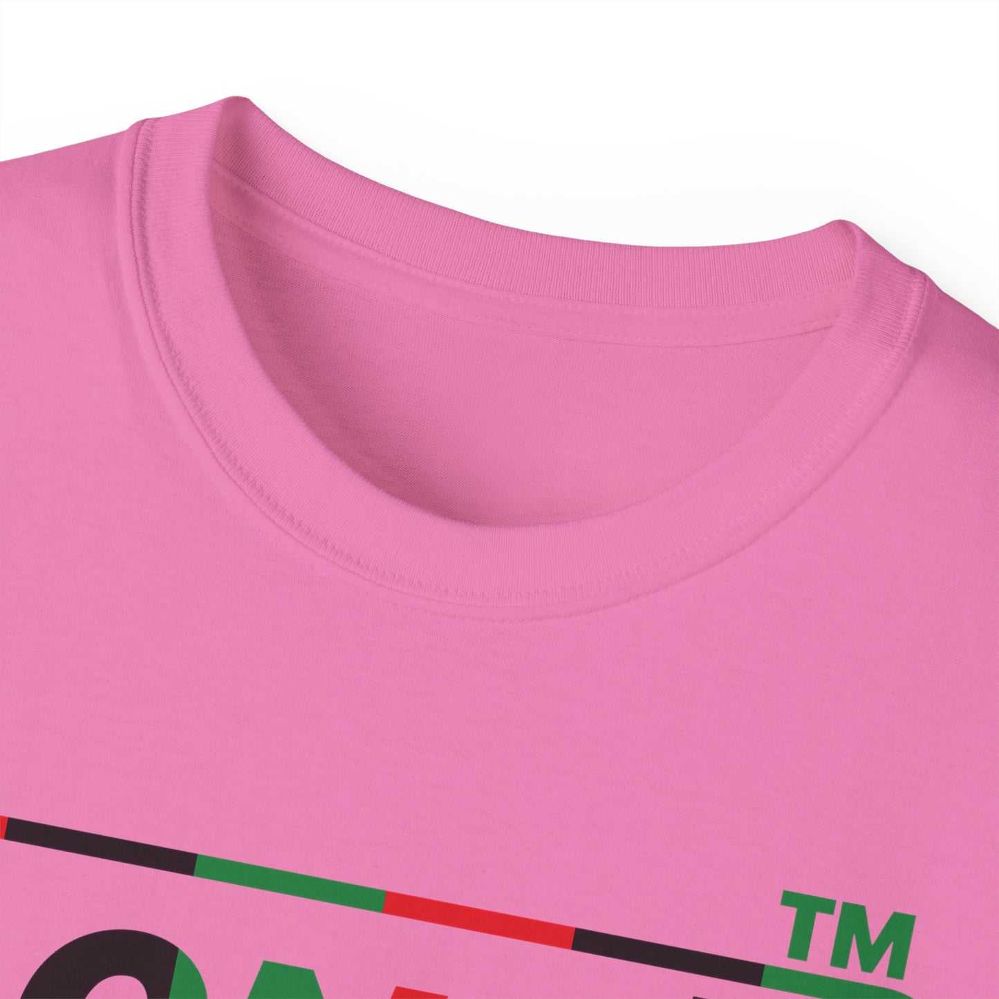 LongD positive vertical 6-striped Hyde Park logo cotton tee (Juneteenth colors)
