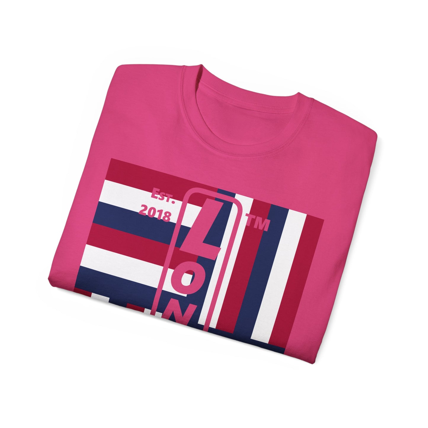 LongD cotton tee negative windmill 4-print Hyde Park upright logo (Patriotic colors)