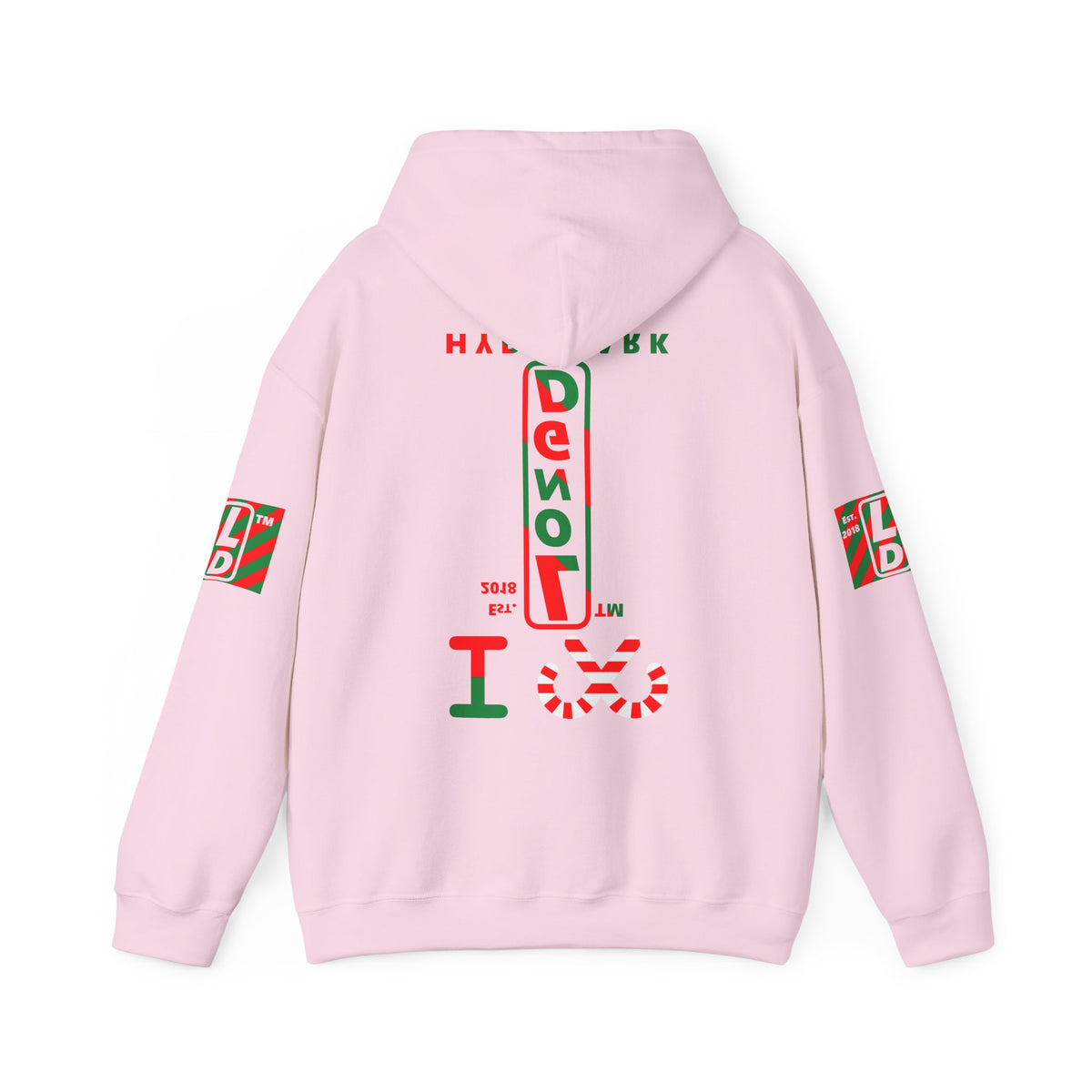 I candy cane LongD Hyde Park positive upright pixel-weighted 4-striped 4-print logo hoodie