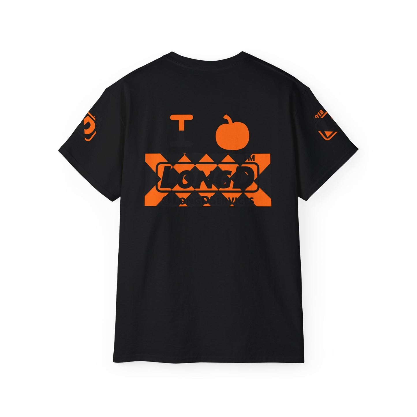 I pumpkin LongD Tag negative stylized argyle 4-print logo cotton tee