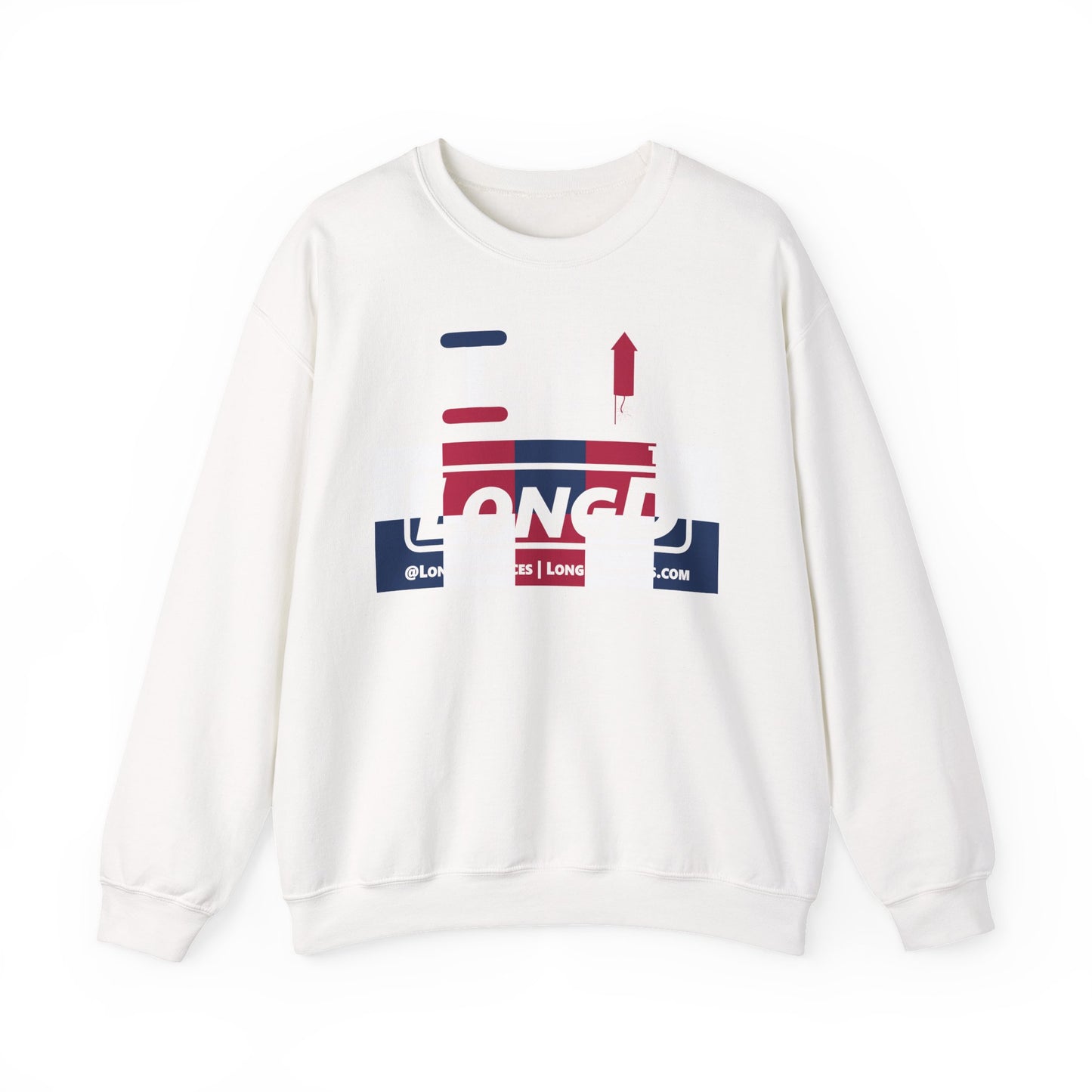 I firecracker LongD negative 2x5 tag-domain logo crewneck sweatshirt