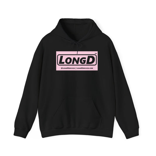 LongD® Logo Hoodie pastel negative pink text
