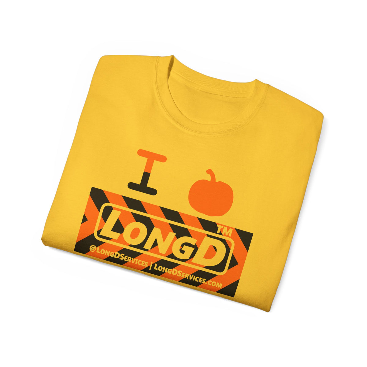 I pumpkin LongD Tag-domain negative forward chevron logo cotton tee