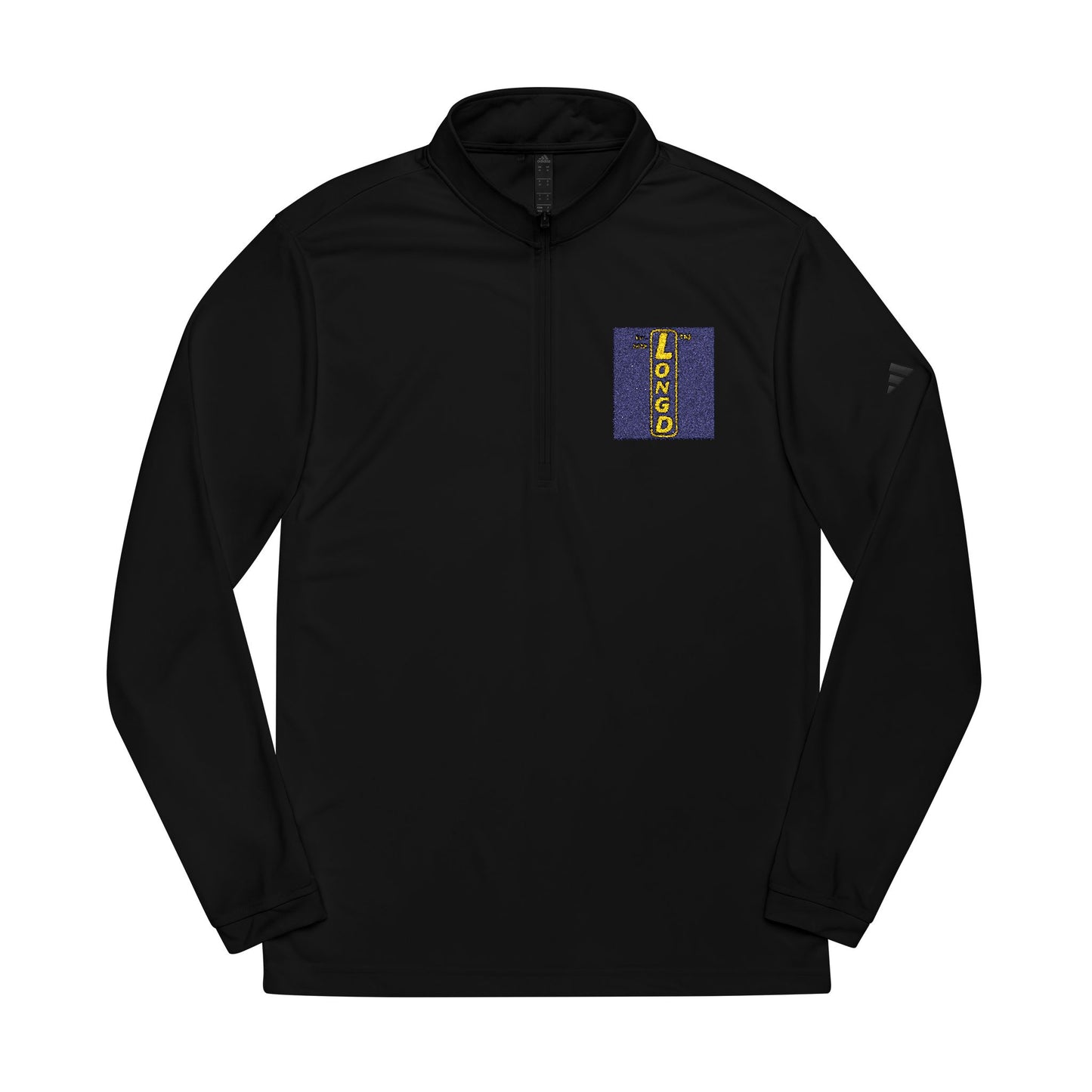 Embroidered adidas® Quarter-Zip pullover official reverse logo upright