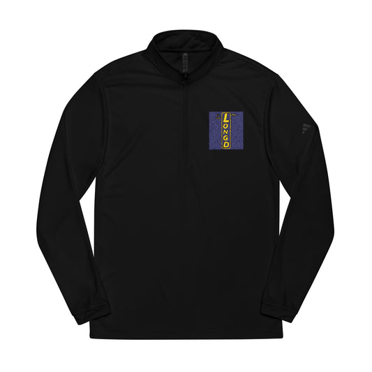 Embroidered adidas® Quarter-Zip pullover official reverse logo upright