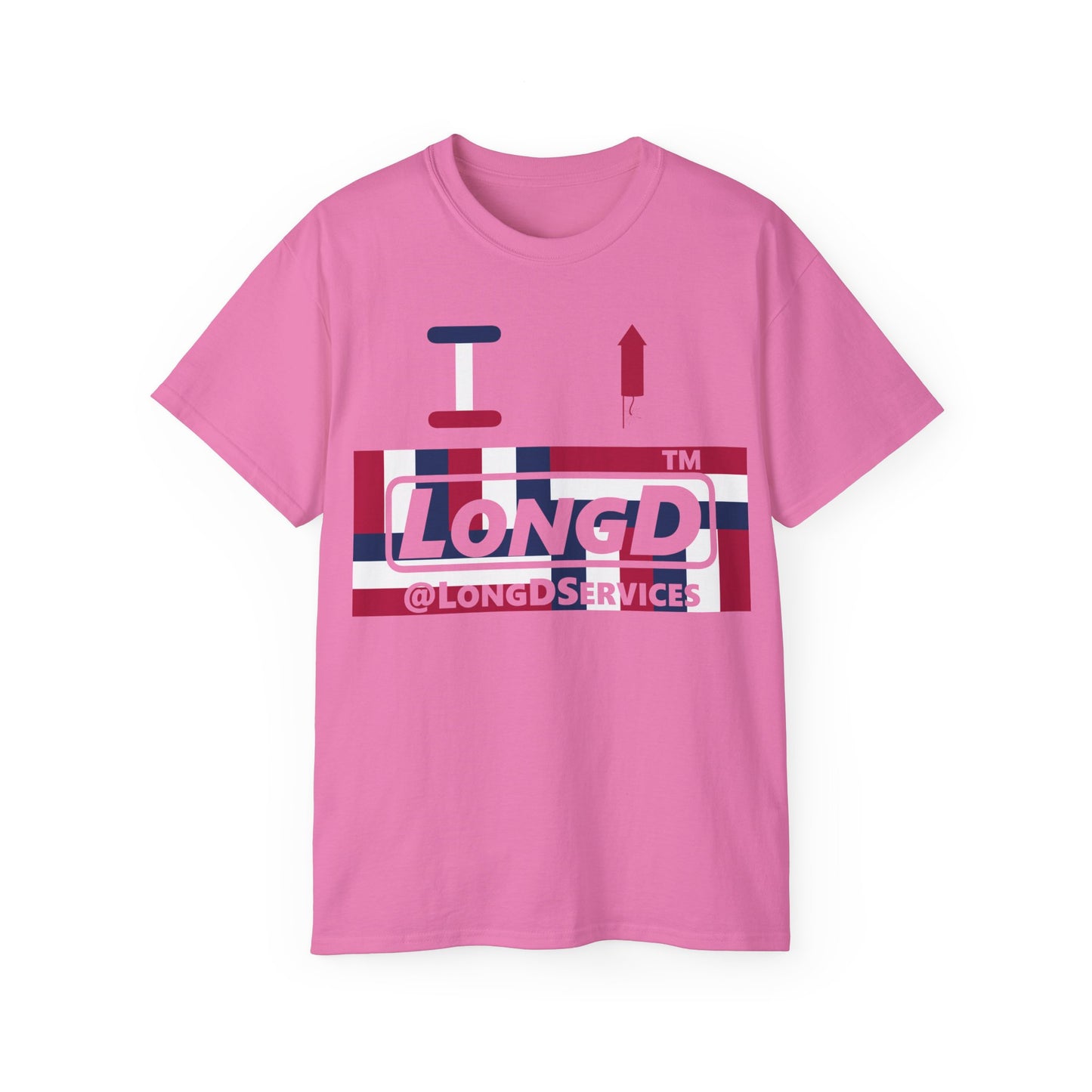 I firecracker LongD negative modified windmill tag logo cotton tee