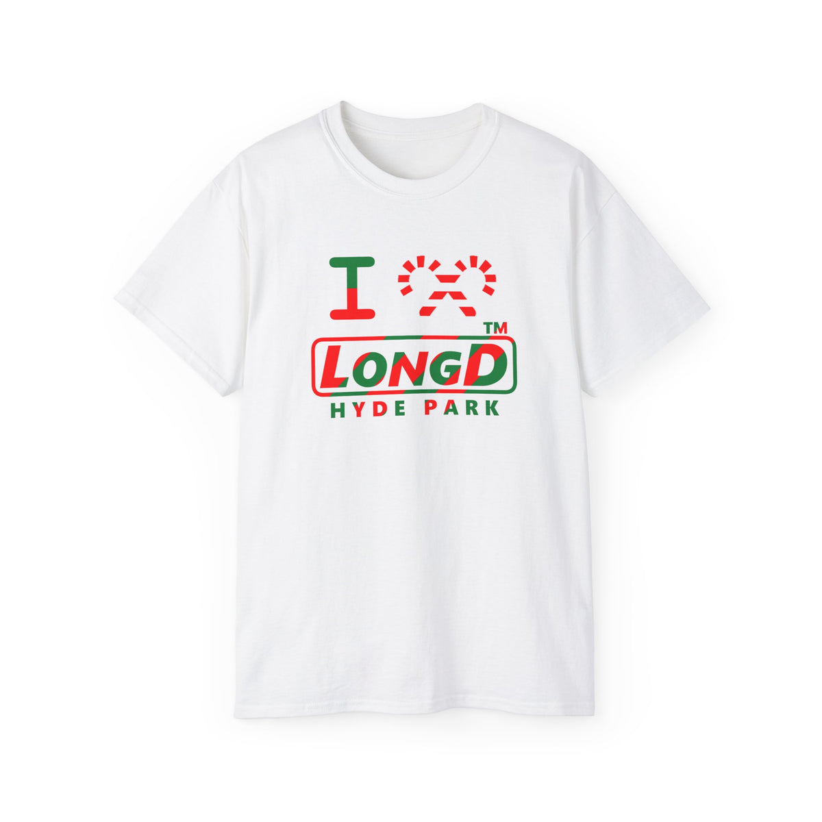 I candy cane LongD Hyde Park positive pixel-weighted 6-striped logo cotton tee