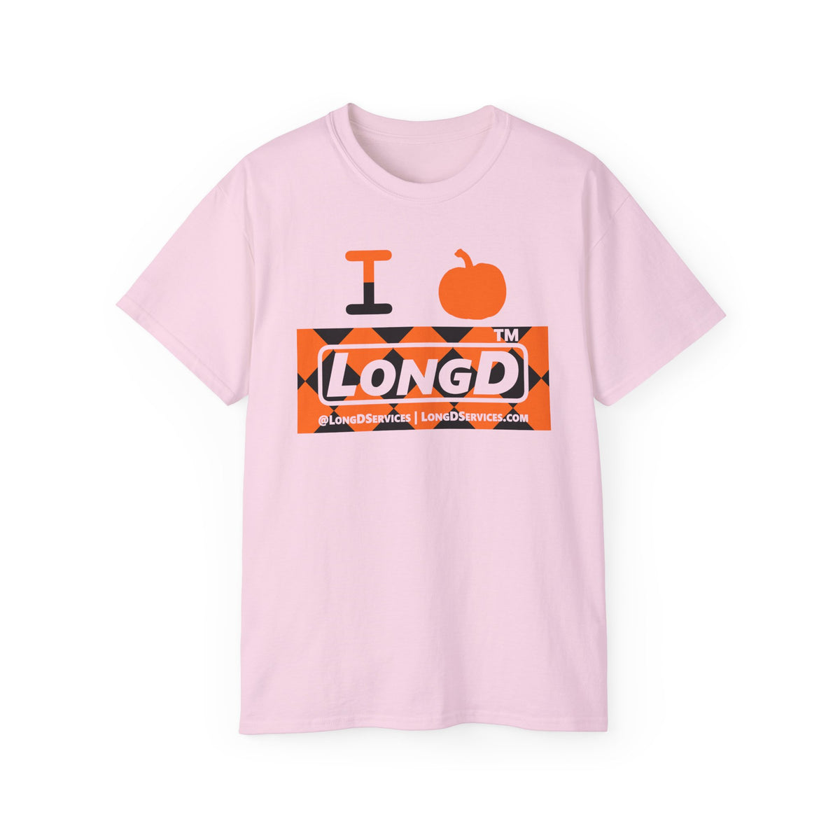 I pumpkin LongD Tag-domain negative argyle logo cotton tee