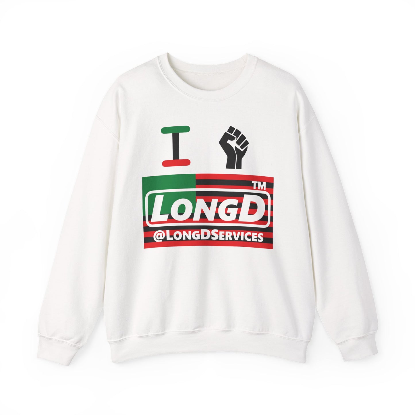 I fist LongD negative flag tag logo crewneck sweatshirt