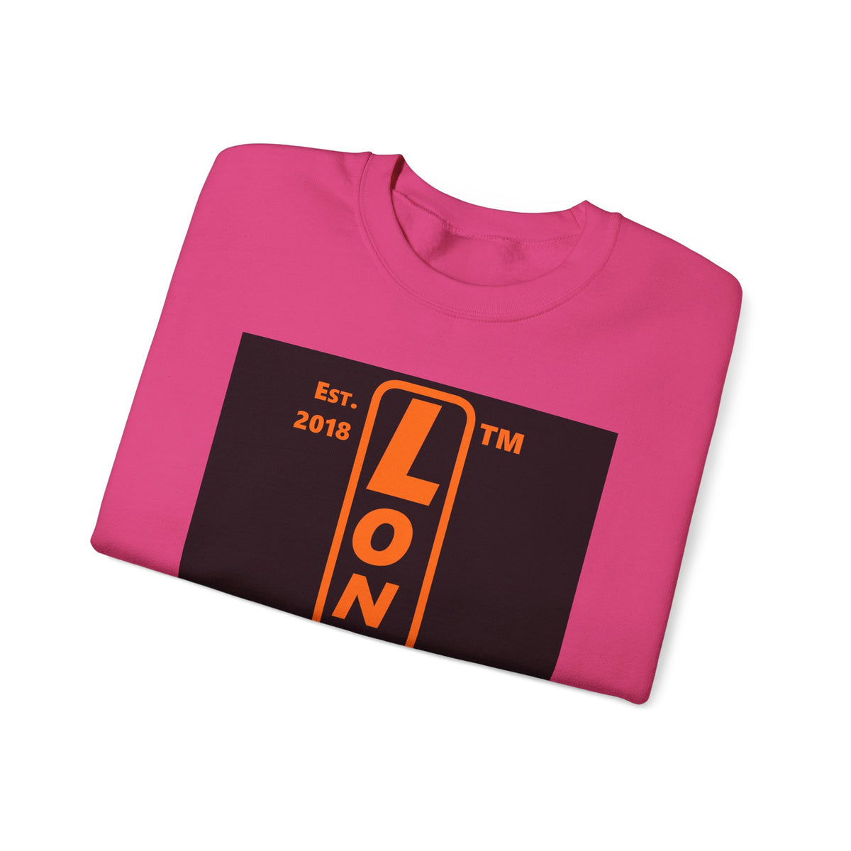 LongD Hyde Park upright logo orange (FE7518) on Black (000000) (Halloween colors) crewneck sweatshirt