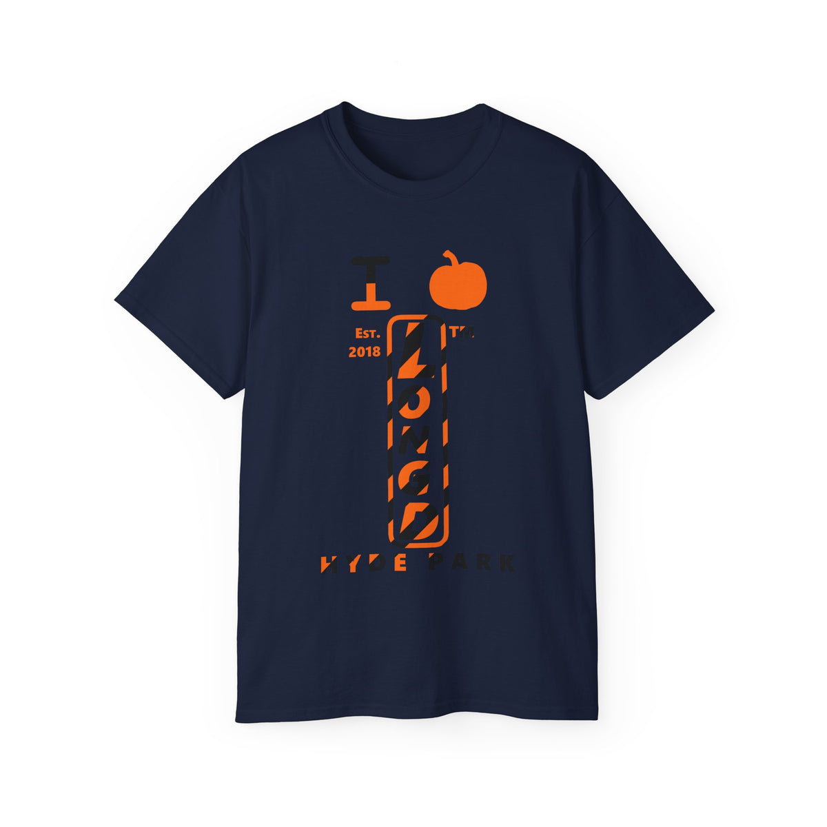 I pumpkin LongD Hyde Park positive upright pixel-weighted 12-striped logo cotton tee