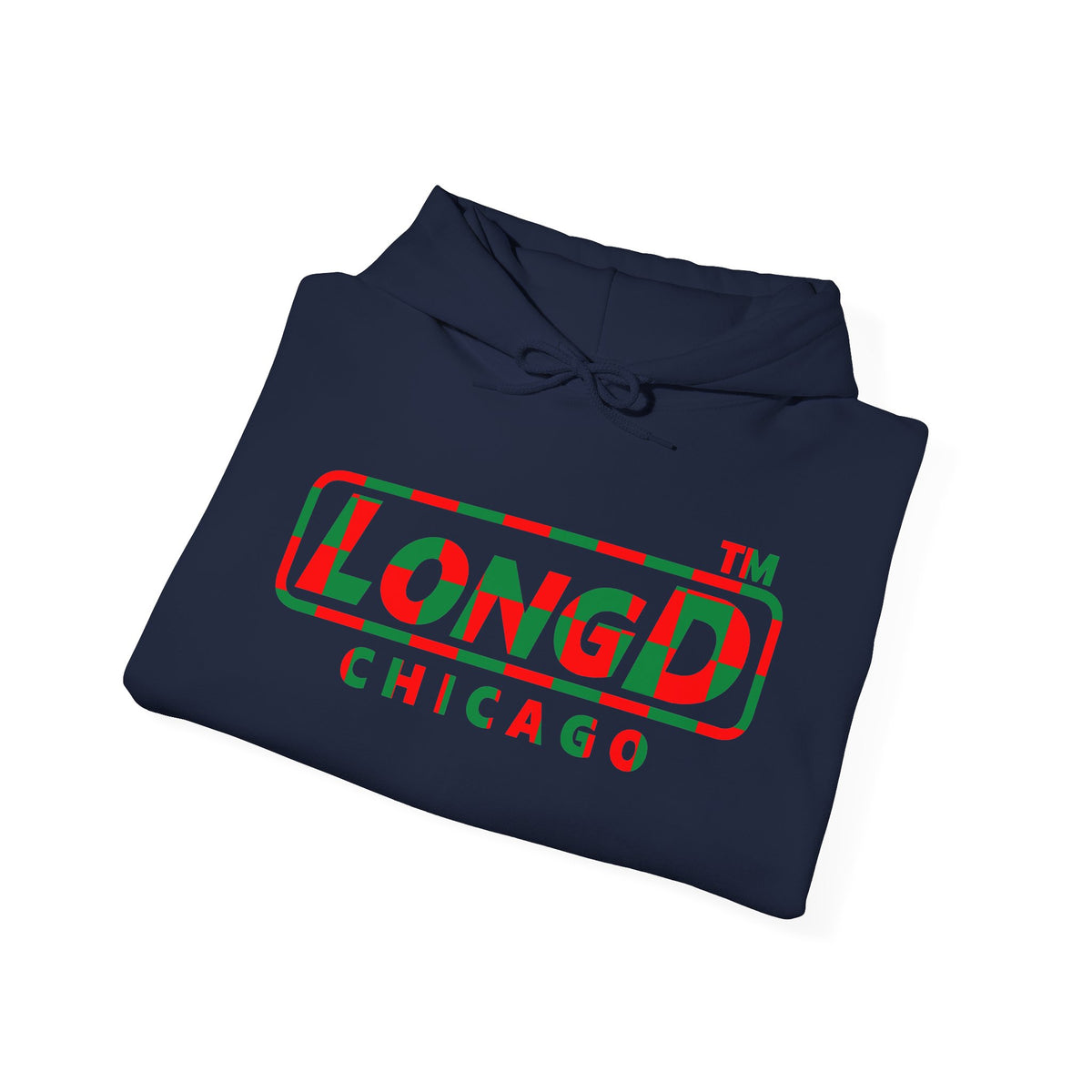 LongD Chicago positive checkered logo (Xmas colors) hoodie