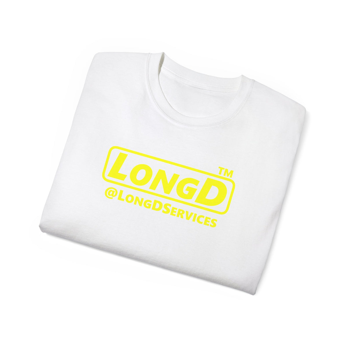 LongD Tag positive alternate basic Yellow (FFFF00) logo cotton tee