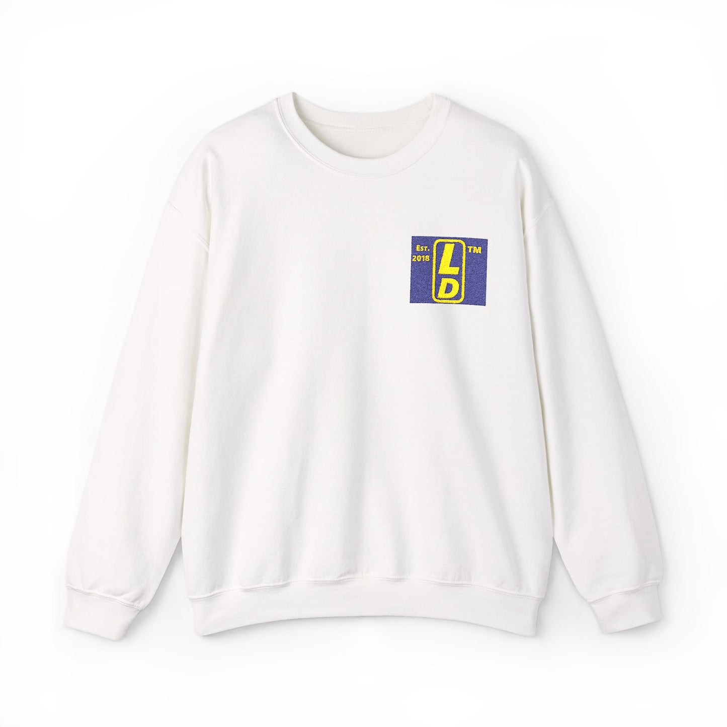 Embroidered Unisex Heavy Blend™ Crewneck Sweatshirt reverse logo upright initials