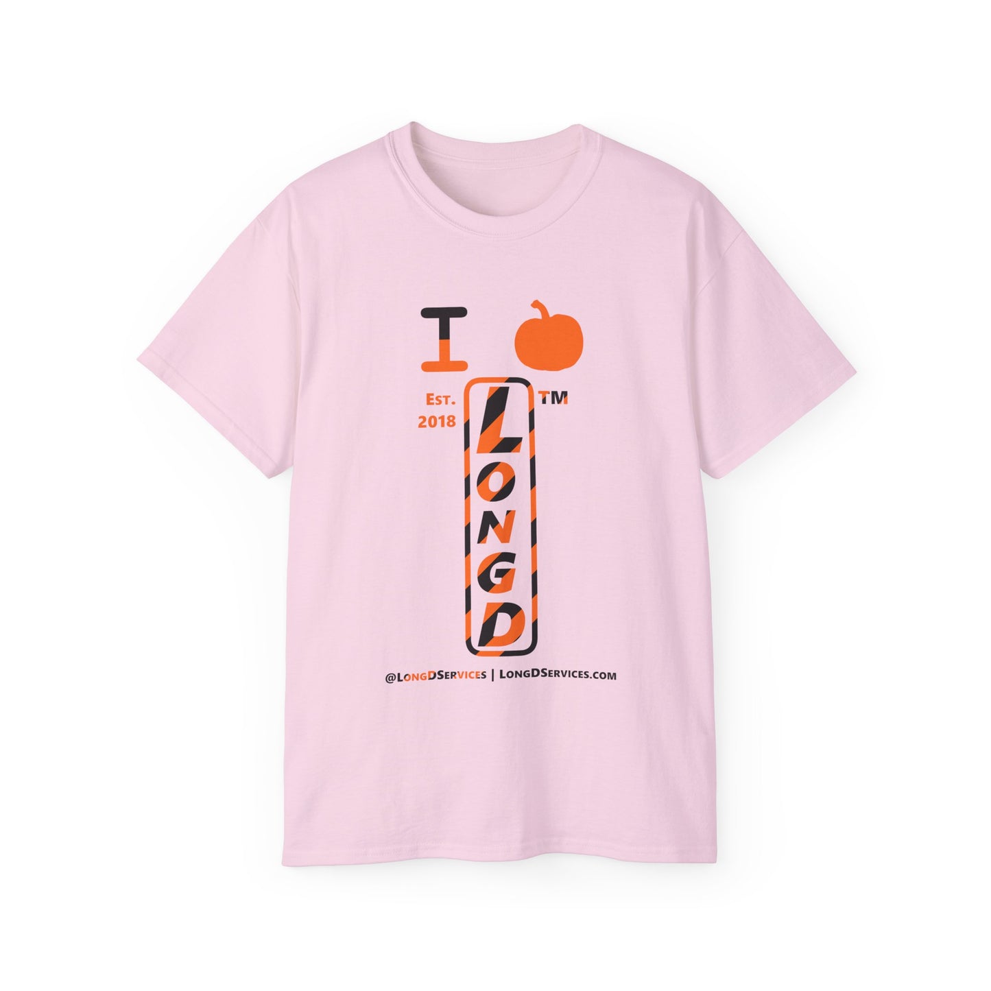 I pumpkin LongD Tag-domain positive upright pixel-weighted 12-striped front-back logo cotton tee