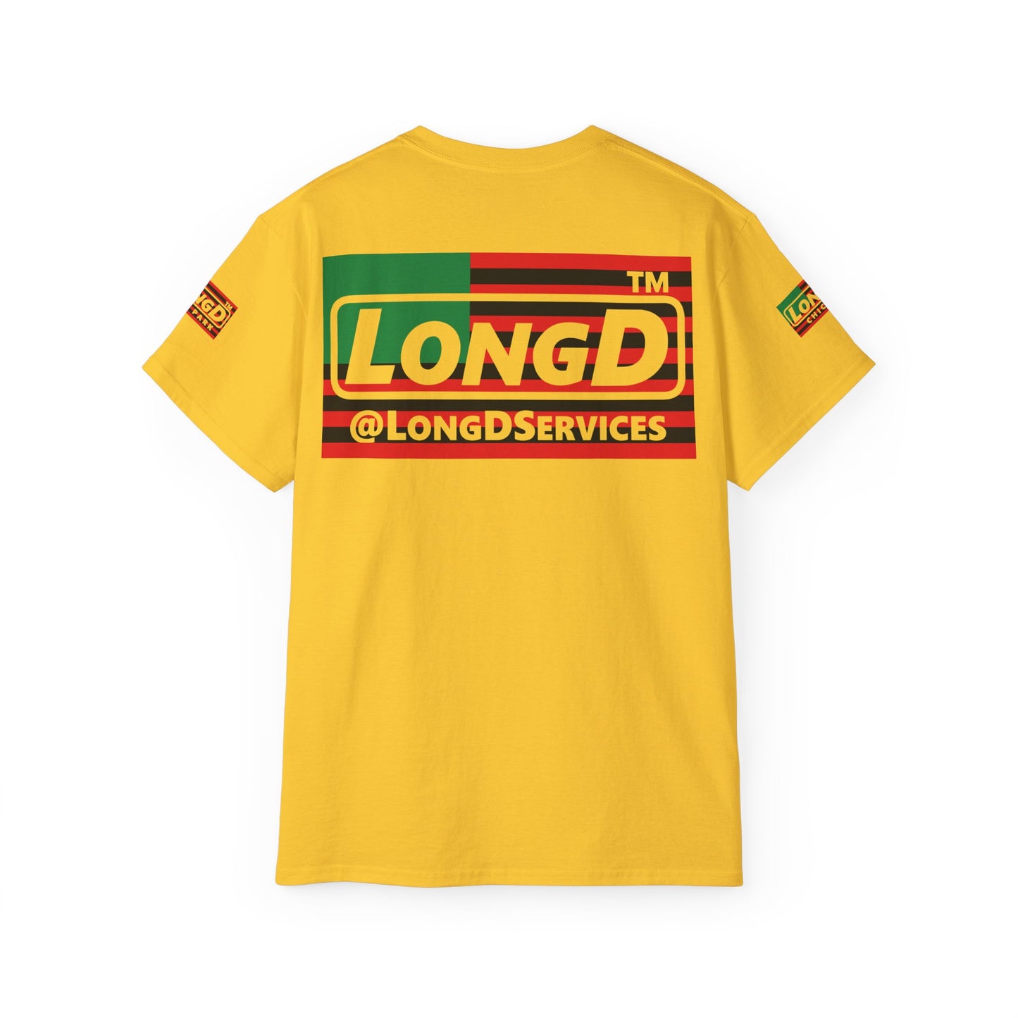 I fist LongD negative flag Hyde Park logo 4-print cotton tee