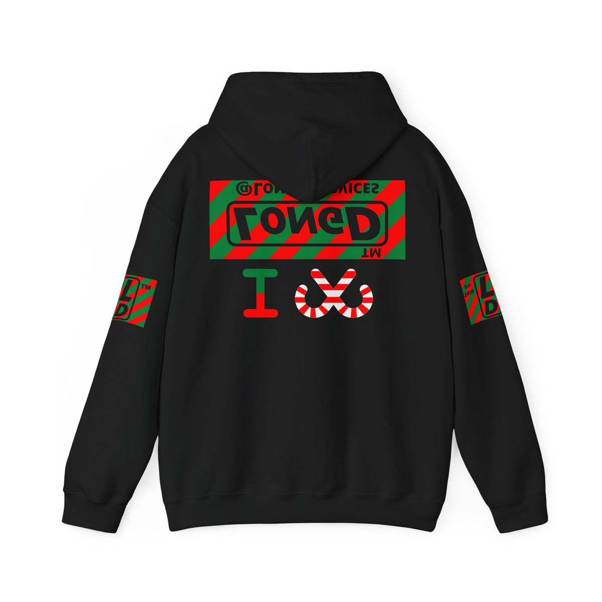 I candy cane LongD Tag negative 12-striped 4-print logo hoodie
