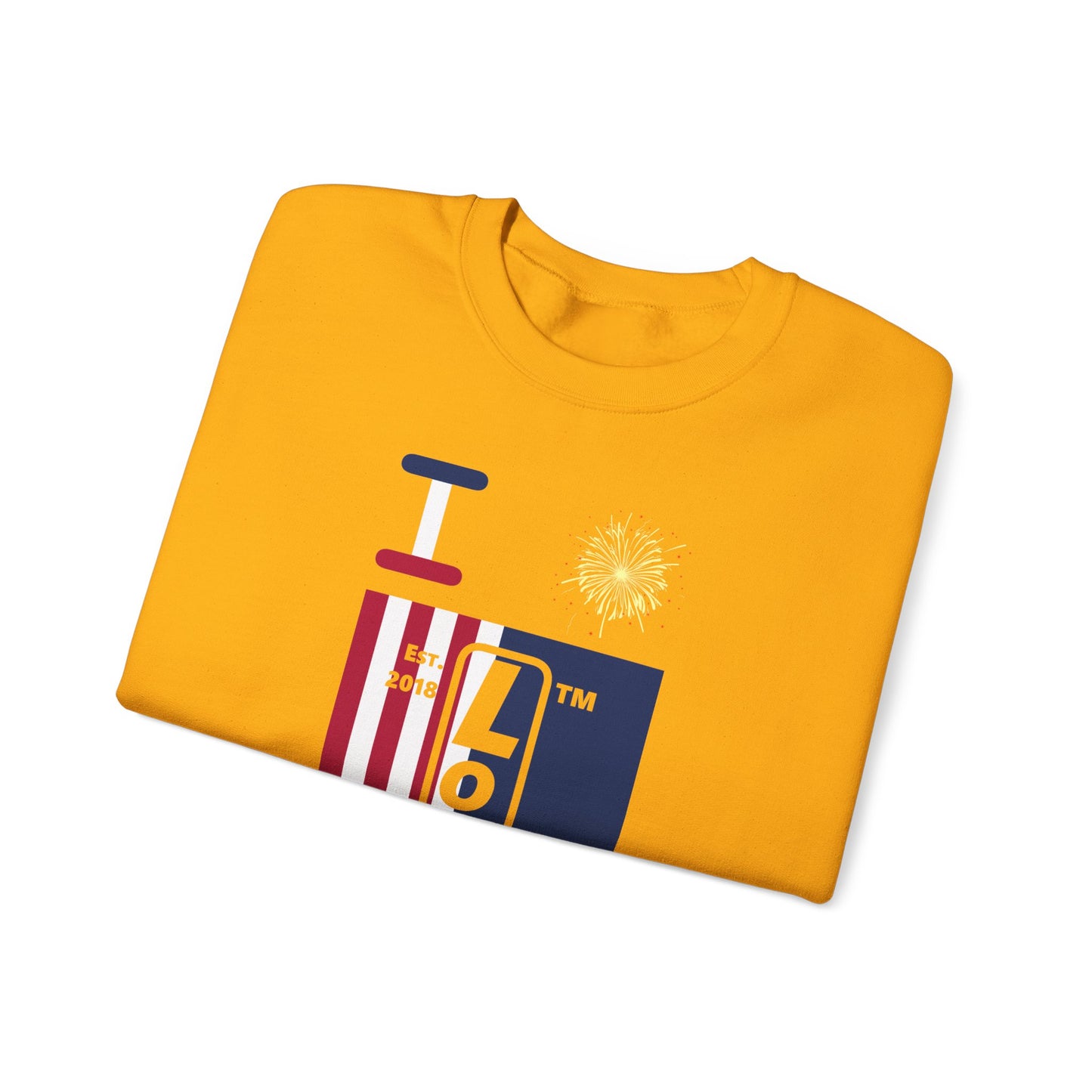 I Burst LongD negative cropped flag Chicago upright logo crewneck sweatshirt