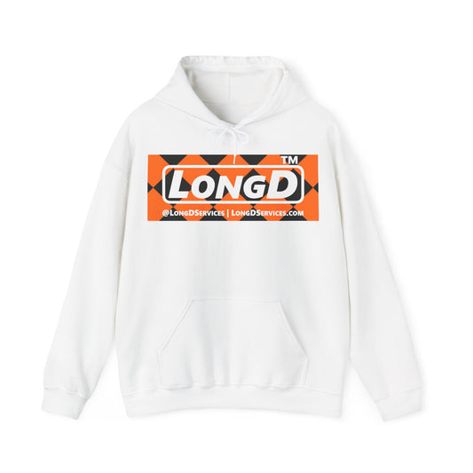 LongD Tag-domain negative argyle logo (Halloween colors) hoodie