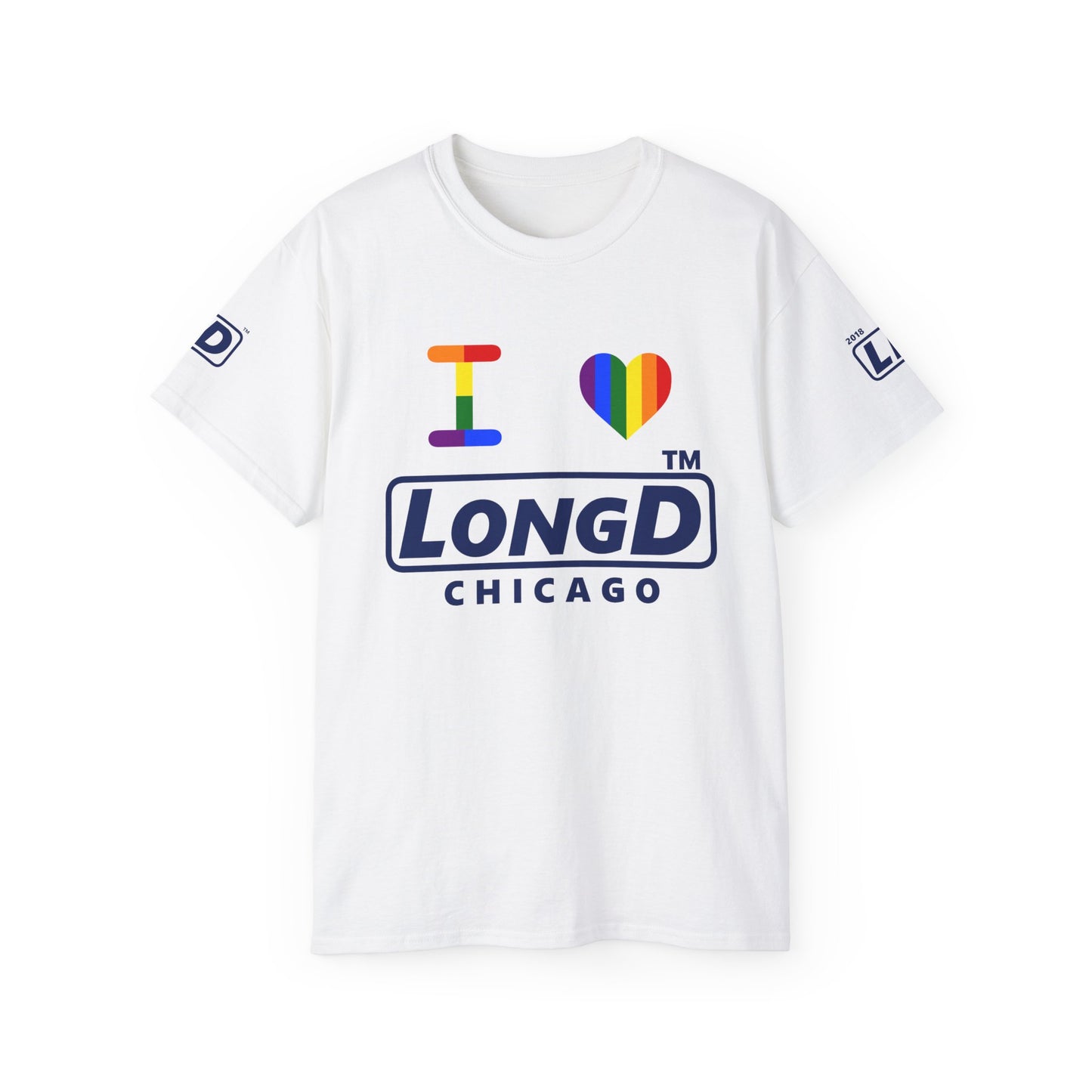 I Luv LongD official Chicago 4-print logo cotton tee (Pride colors)