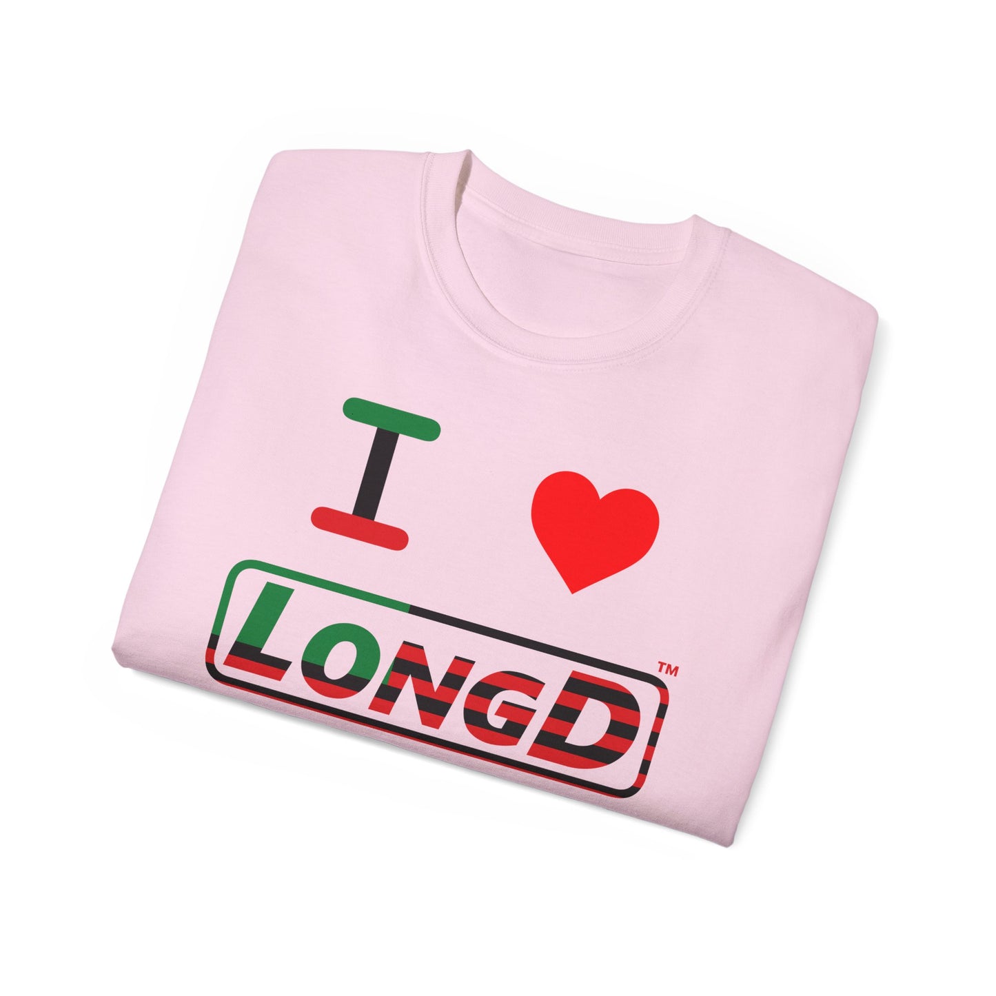 I Luv LongD® Logo Cotton Tee Juneteenth positive flag