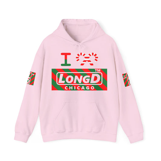 I candy cane LongD Chicago negative 12-striped 4-print logo hoodie