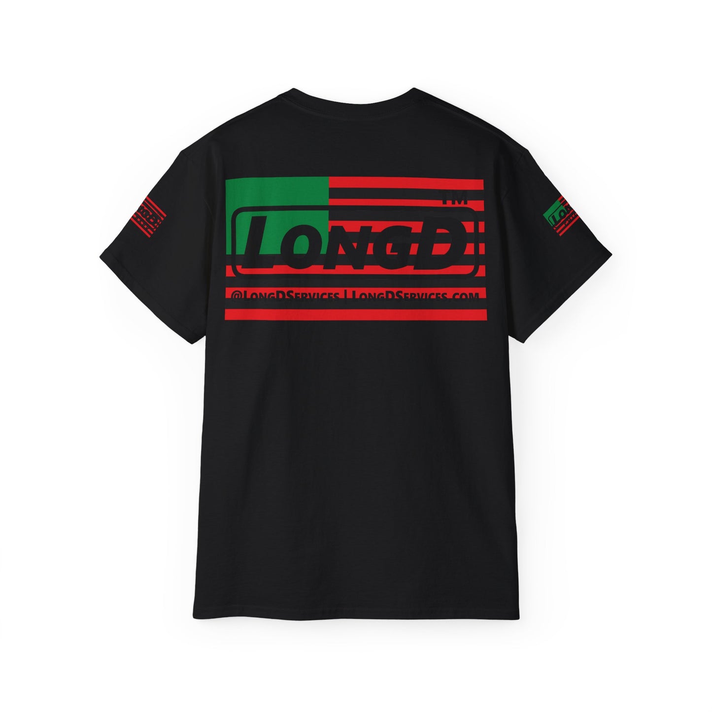 I fist LongD negative flag tag logo 4-print cotton tee
