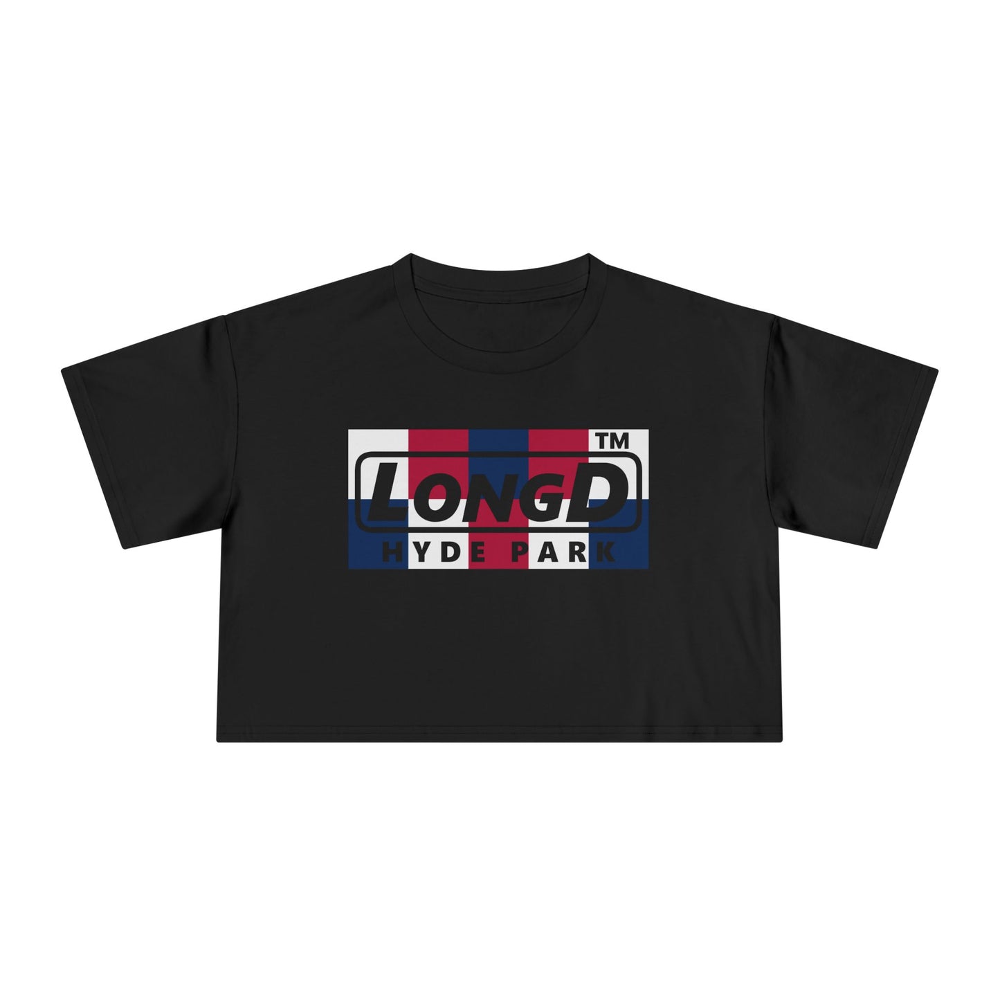 LongD negative 2x5 Hyde Park Logo Crop Tee (Patriotic colors)