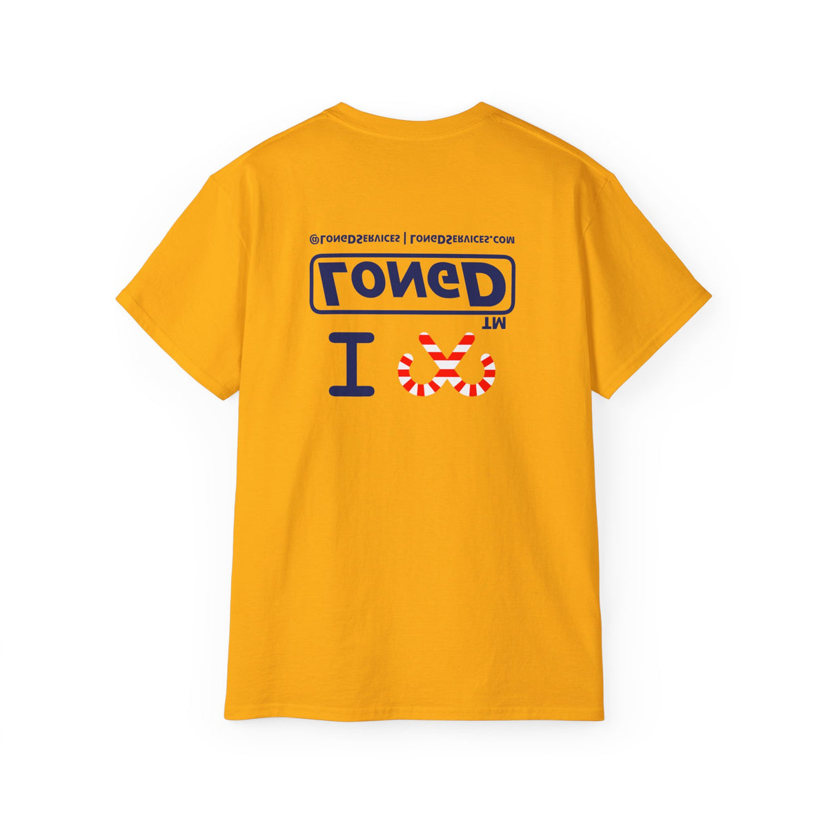 I candy cane LongD Tag-domain positive official basic navy front-back logo cotton tee
