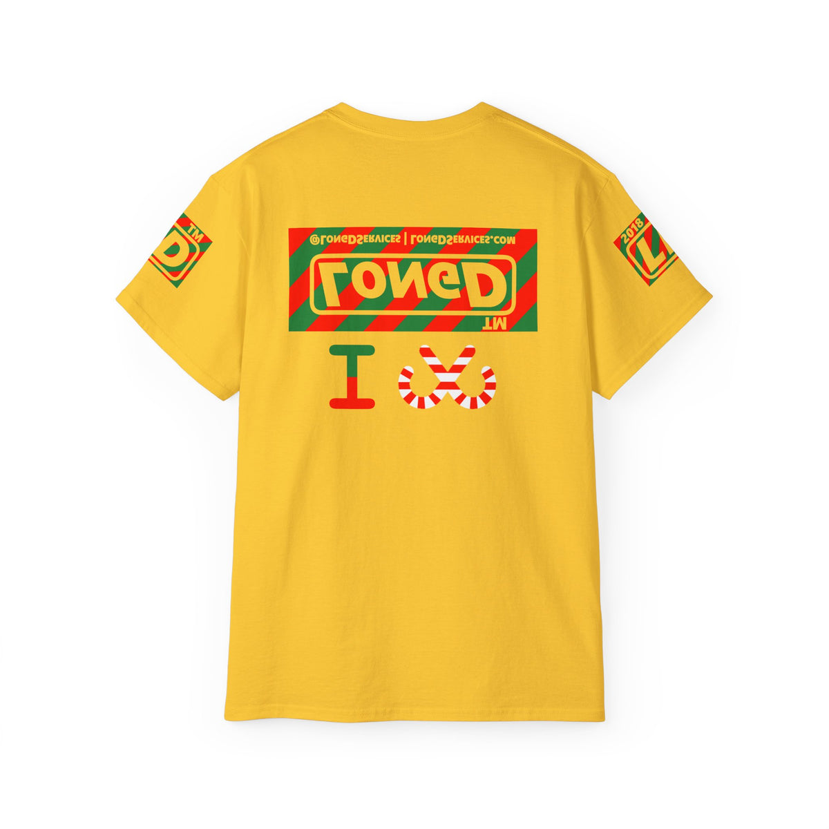 I candy cane LongD Tag-domain negative 12-striped 4-print logo cotton tee