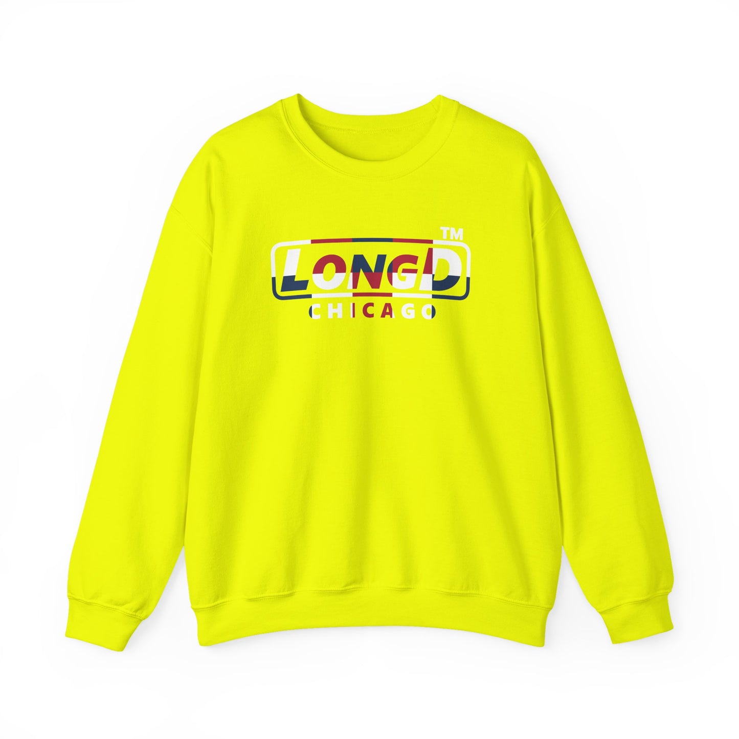 LongD positive 2x5 Chicago logo crewneck sweatshirt (patriotic colors)