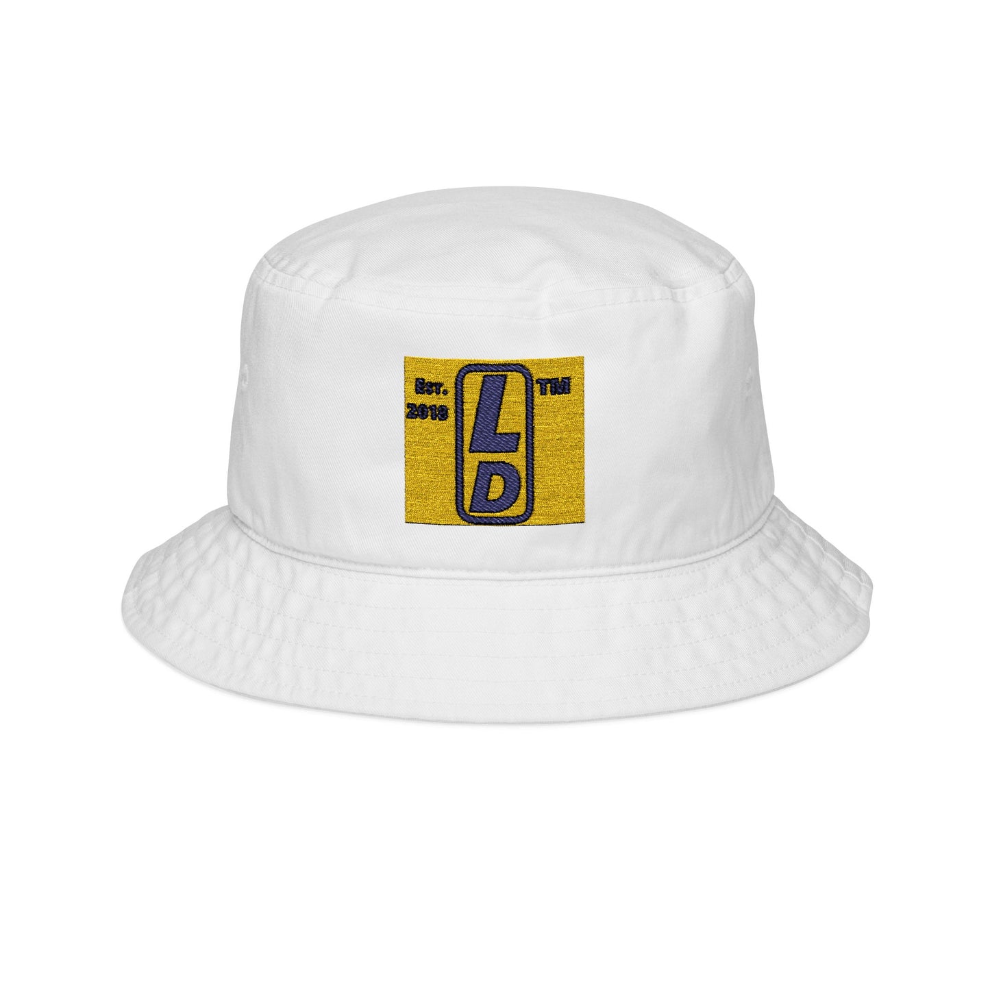 Embroidered official upright logo initials bucket hat