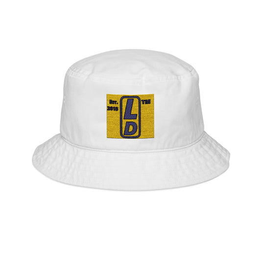Embroidered official upright logo initials bucket hat