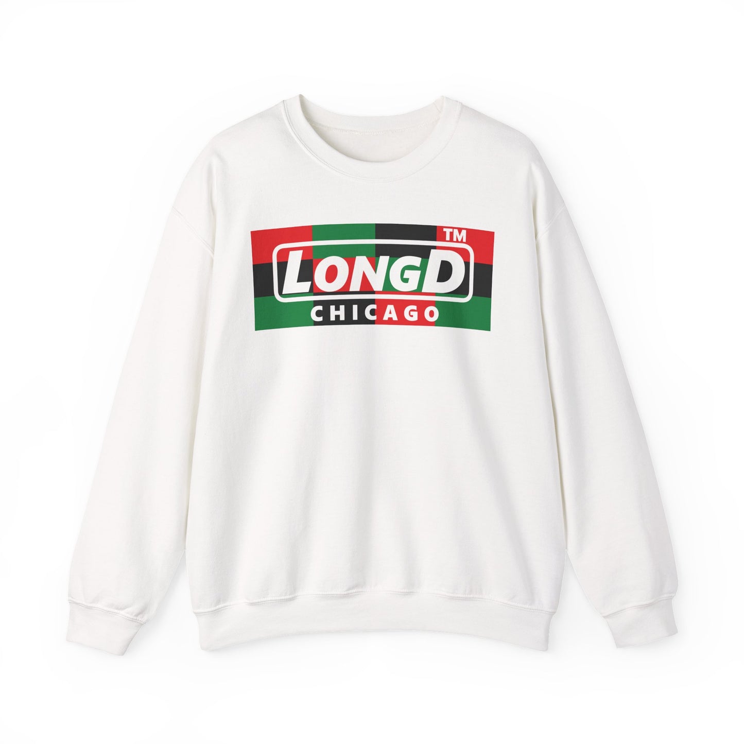 LongD negative 3x4 Chicago logo crewneck sweatshirt (Juneteenth colors)