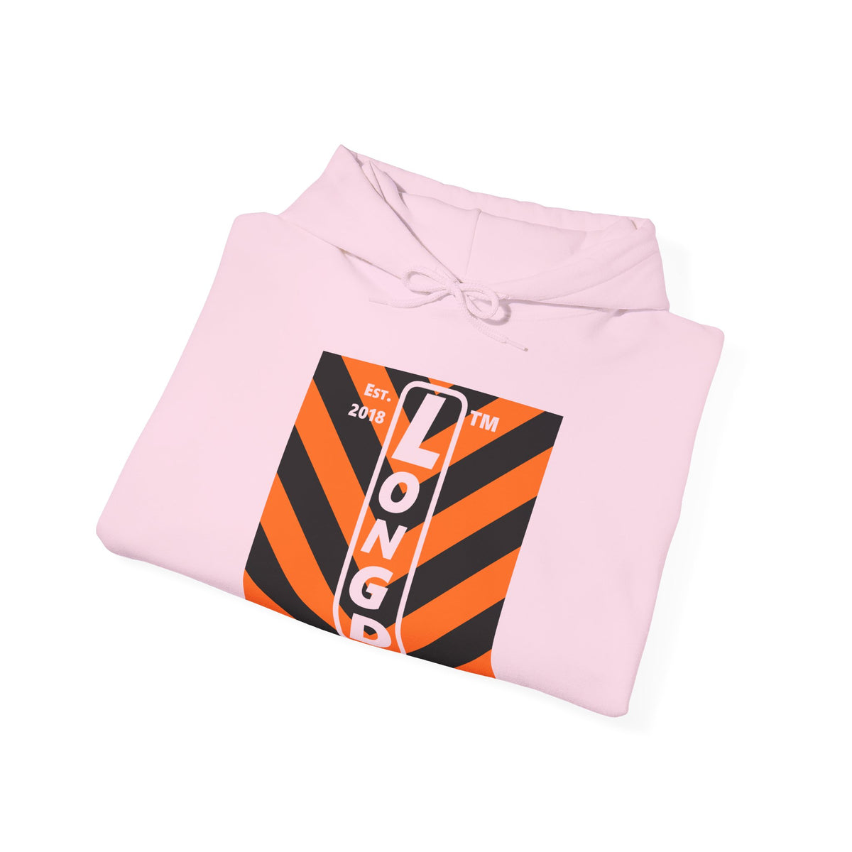 LongD Chicago negative upright downward chevron logo (Halloween colors) hoodie
