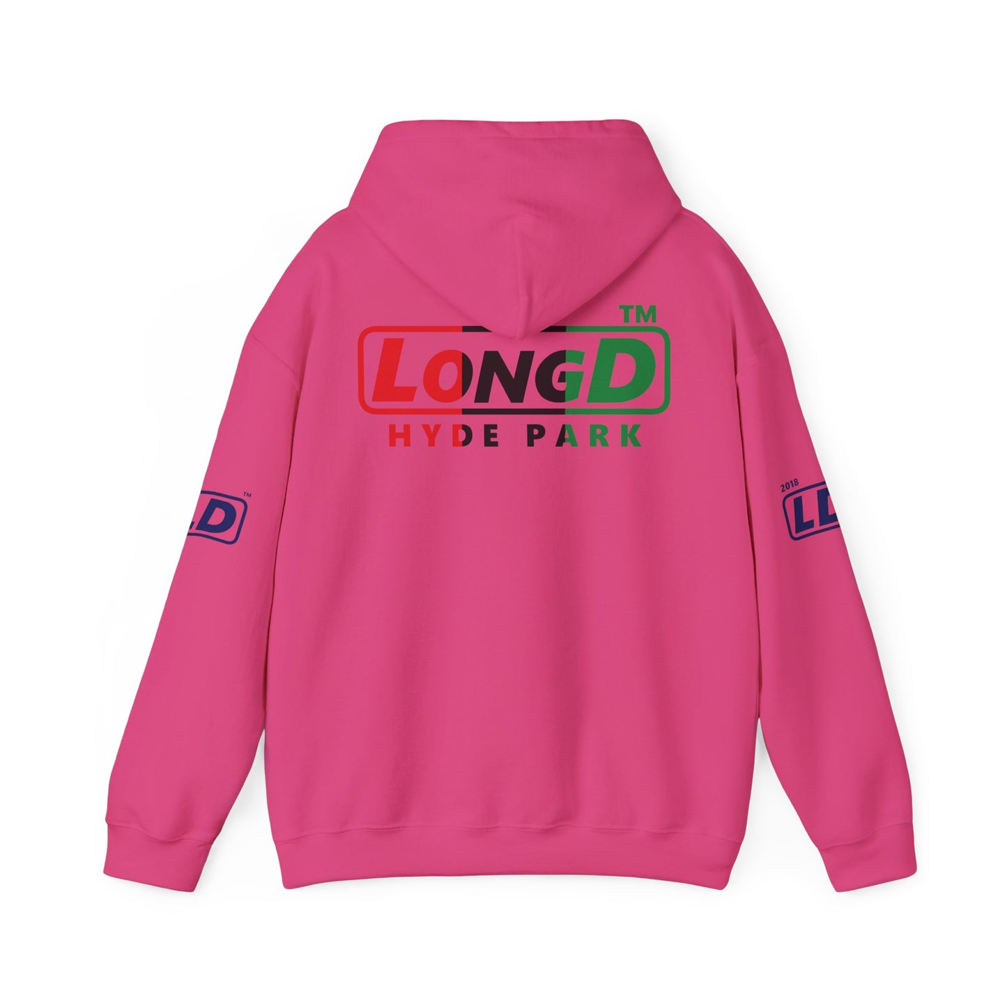 I fist LongD® basic official 4-print single-breasted Hyde Park logo Hoodie (Juneteenth colors)