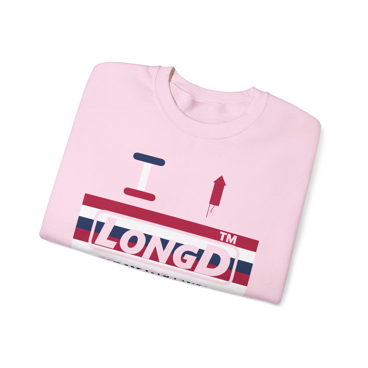 I firecracker LongD negative horizontal 6-striped tag logo crewneck sweatshirt