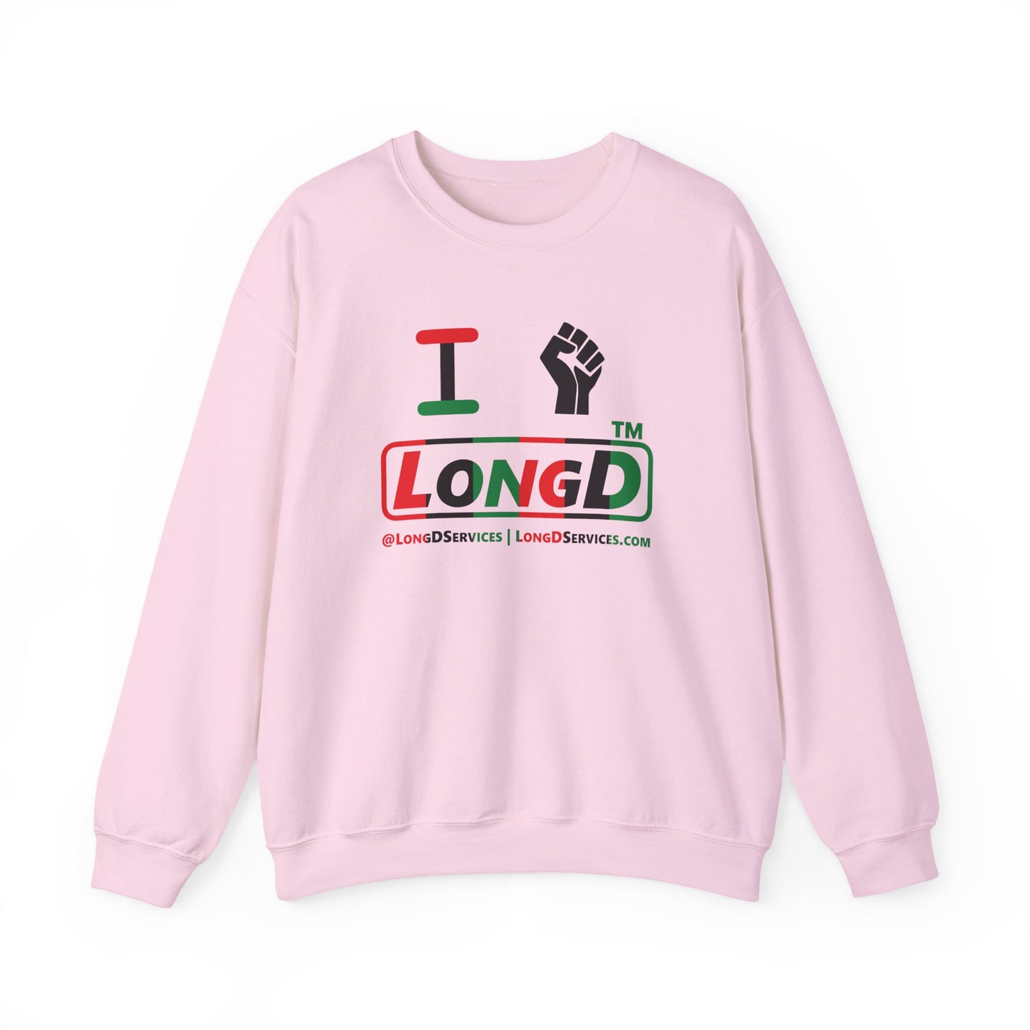 I fist LongD positive vertical 6-striped tag-domain logo crewneck sweatshirt