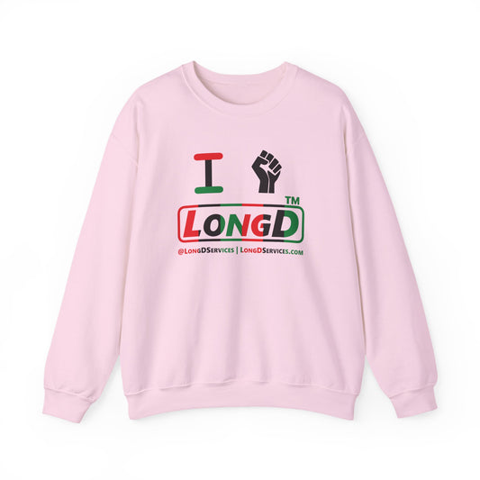 I fist LongD positive vertical 6-striped tag-domain logo crewneck sweatshirt