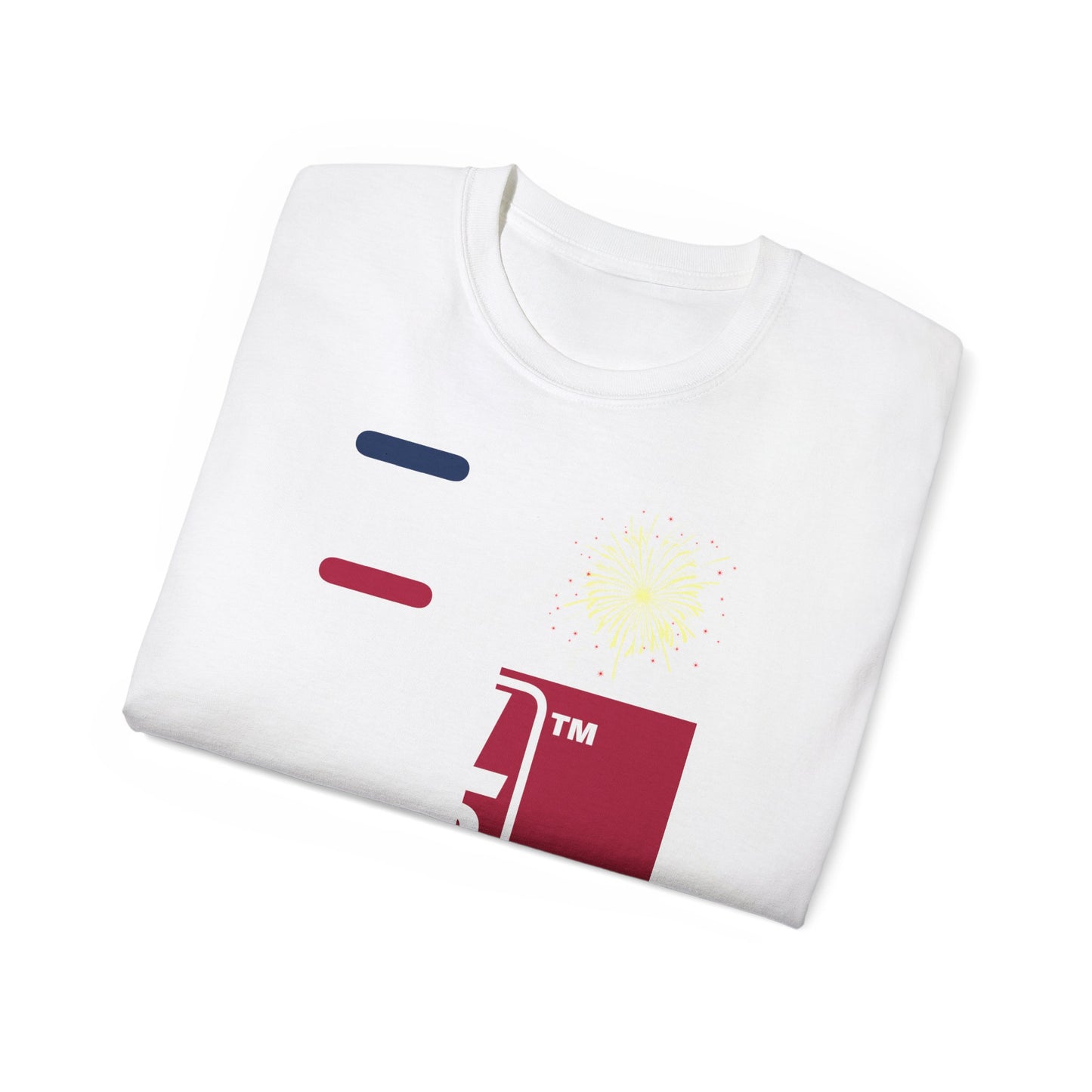 I Burst LongD cotton tee negative quarters Hyde Park upright logo (Patriotic colors)