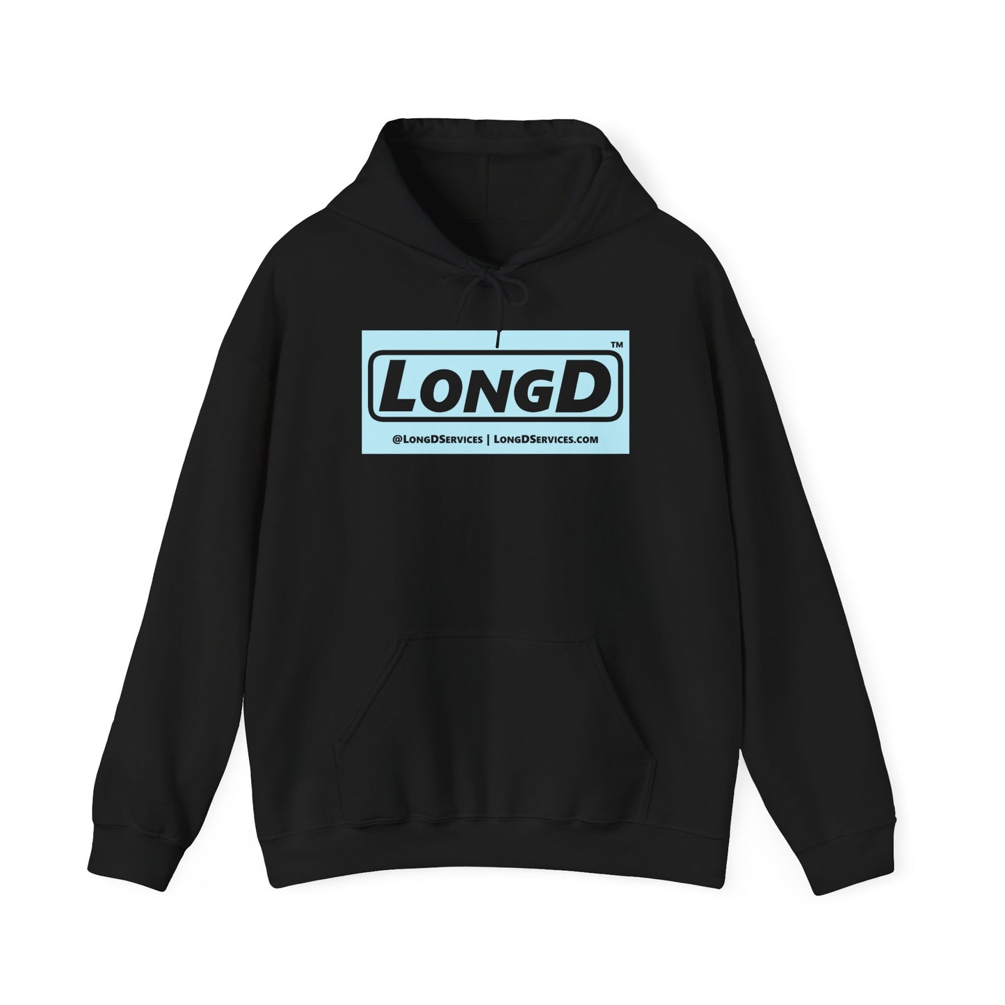 LongD® Logo Hoodie pastel negative blue text
