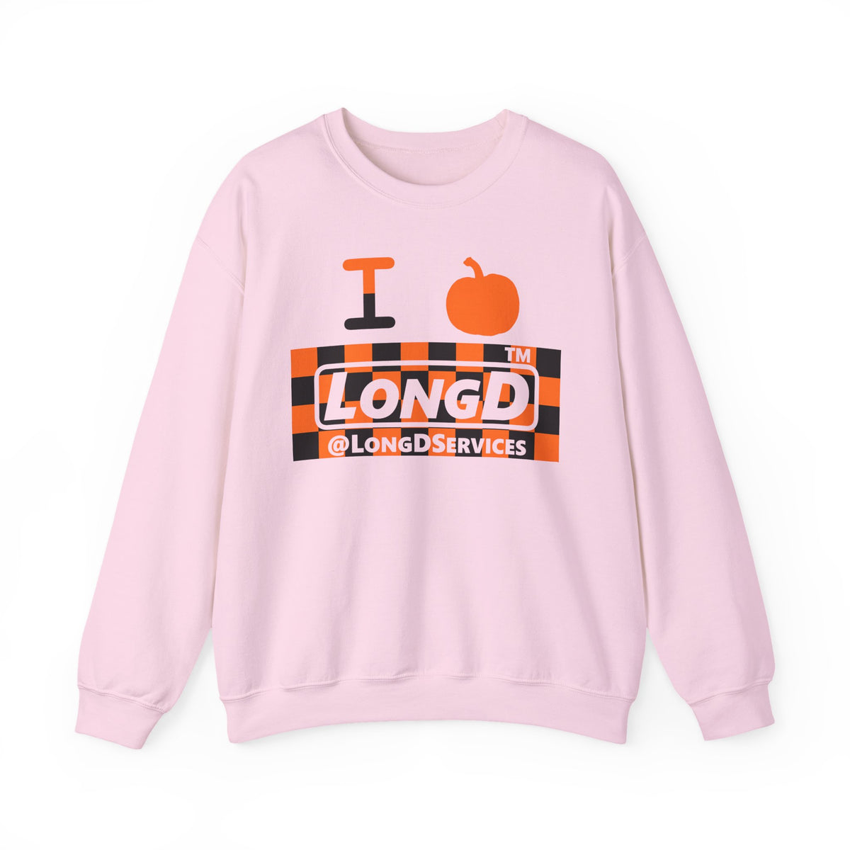 I pumpkin LongD Tag negative checkered logo crewneck sweatshirt